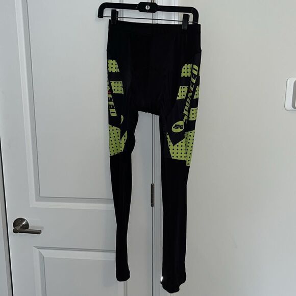 Spooned reflective Black padded Cycle stretch pants Leggings size M men’s - Picture 1 of 6